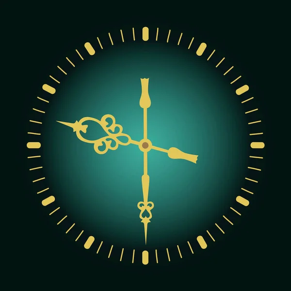 Reloj Pared Redondo Ilustración Vectorial Con Flechas Rizadas — Vector de stock