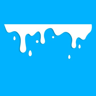 Damlayan süt aşağı akar. Vektör çizimi. Reklam ve ürün sunumu için.