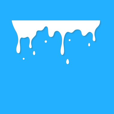 Damlayan süt aşağı akar. Vektör çizimi. Reklam ve ürün sunumu için.