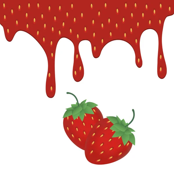 Strawberries Berries White Background Vector Illustration — Stock Vector