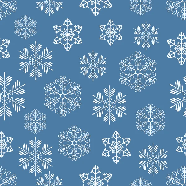 Naadloos Kerstpatroon Met Sneeuwvlokken Vector Illustratie Nieuwjaar — Stockvector