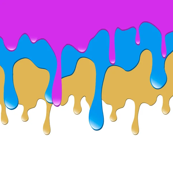 滴下塗料のセット 液体を滴下する 流体だ 塗料をこぼす 塗装が落ちてる 液体油汚れ アブストラクト インクの液滴 ベクターイラスト — ストックベクタ