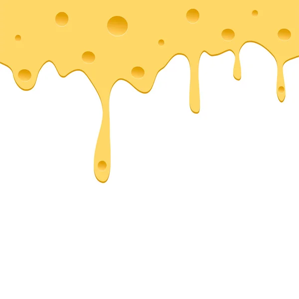 Gotas Queso Derretido Sobre Fondo Blanco — Vector de stock