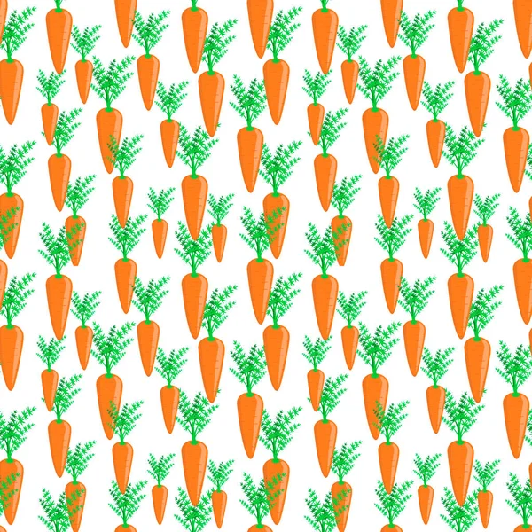 无缝隙图案 有美味的甜胡萝卜 这种蔬菜的设计适合您的商业项目 理想的面料和装饰 美丽的矢量背景 — 图库矢量图片