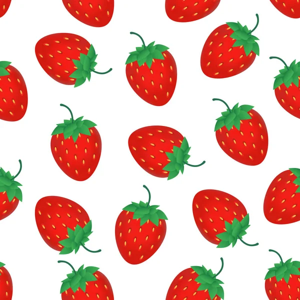 Patrón Sin Costuras Fresa Madura Este Diseño Frutas Para Sus — Vector de stock