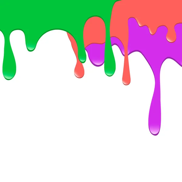 滴下塗料のセット 液体を滴下する 流体だ 塗料をこぼす 塗装が落ちてる 液体油汚れ アブストラクト インクの液滴 ベクターイラスト — ストックベクタ