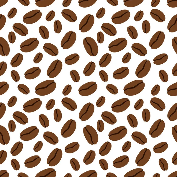 Bezproblémový Vzor Kávy Fazolích Vektorová Ilustrace — Stockový vektor