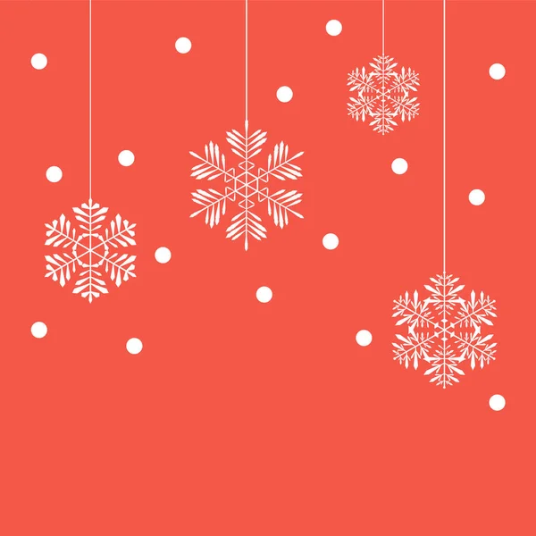 Weihnachten Schneeflocken Und Sterne Auf Rotem Hintergrund Vektor Illustration Kann — Stockvektor