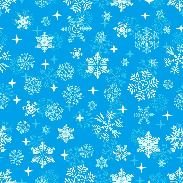 Schneeflocken Nahtloses Wintermuster Vektor Weihnachtsmuster Auf Blauem Hintergrund Zum Einwickeln lizenzfreie Stockillustrationen