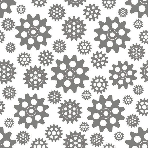 Gears Seamless Pattern Vector Drawing Factory Gear Wheels Mechanical Gear — Stock Vector