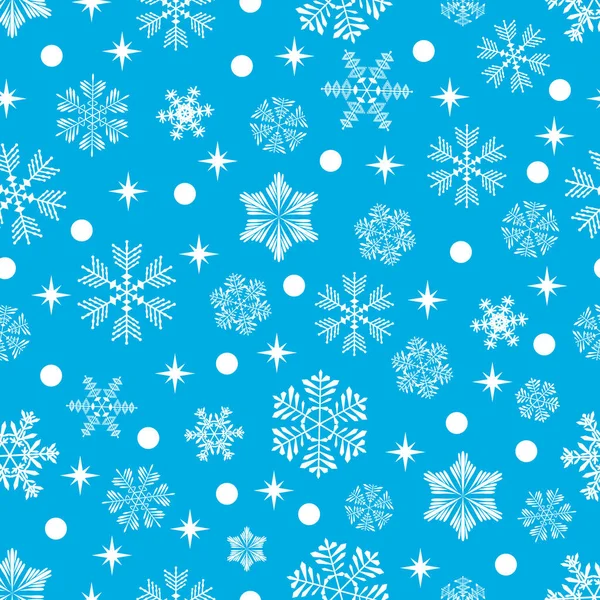 Sneeuwvlokken Sterren Naadloos Patroon Kerstmis Nieuwjaar Patroon — Stockvector