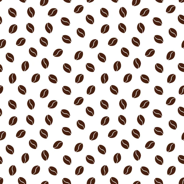 病媒咖啡模式 咖啡豆无缝图案 白色背景上的简单咖啡图案 — 图库矢量图片