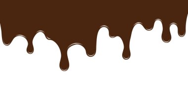 Beyaz arka planda çikolata damlıyor, lezzetli ve ağız sulandırıcı bir etki yaratıyor. Reklam tatlısı ya da tatlı için ideal.