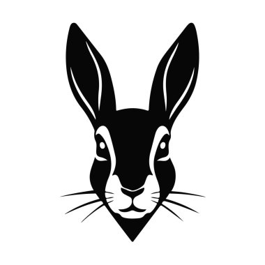 Tavşan kafası illüstrasyon vektörü, tavşan surat çizimi, tavşan kafası tasarımı, orman hayvanı grafiği, sevimli hayvan çizimi