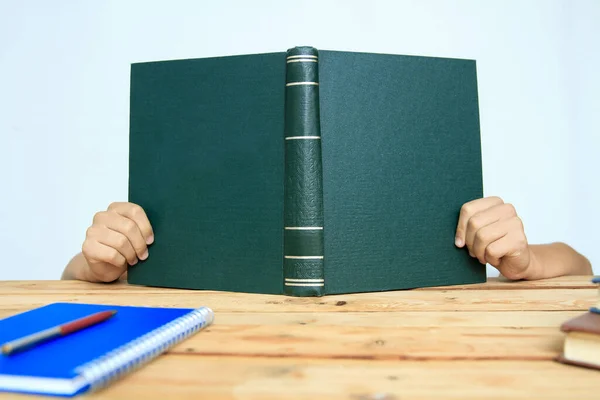 Kleine Jongen Die Thuis Een Boek Leest — Stockfoto