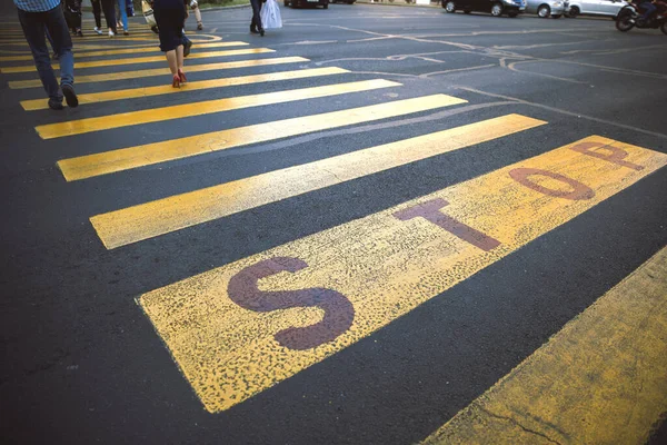 Movimiento Paso Peatonal Cebra Paso Peatones Asia —  Fotos de Stock