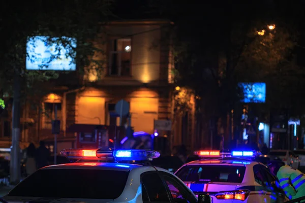 Cit Gece Polis Arabası — Stok fotoğraf