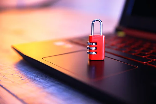 Candado Rojo Teclado — Foto de Stock