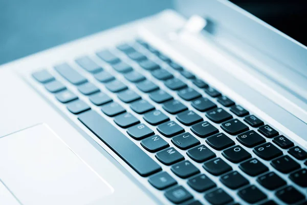 Nahaufnahme Bild Von Modernen Laptop Computer Tastatur — Stockfoto