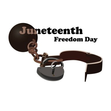 Juneteenth, kavram özgürlük günü. Görüntü açık zincir, vektör