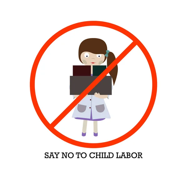 Concepto para un Día Mundial contra el Trabajo Infantil — Vector de stock