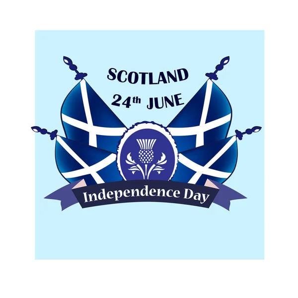 День Независимости Шотландии Векторная Иллюстрация Национальными Флагами — стоковый вектор