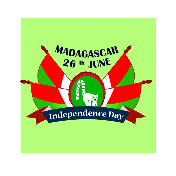 Día de la Independencia de Madagascar, ilustración con banderas nacionales — Vector de stock