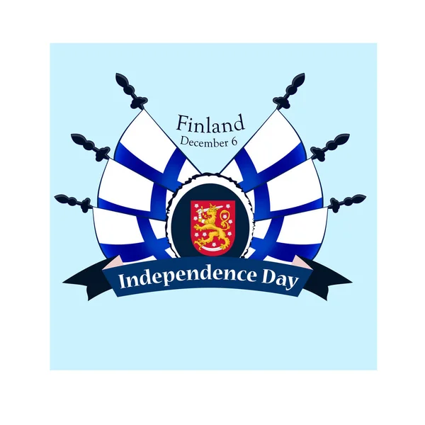 День независимости Финляндии, векторная иллюстрация с национальными флагами — стоковый вектор