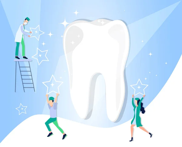 Здоровый Зуб После Лечения Стоматологической Помощи Медицинская Стоматология Белая Эмаль — стоковый вектор
