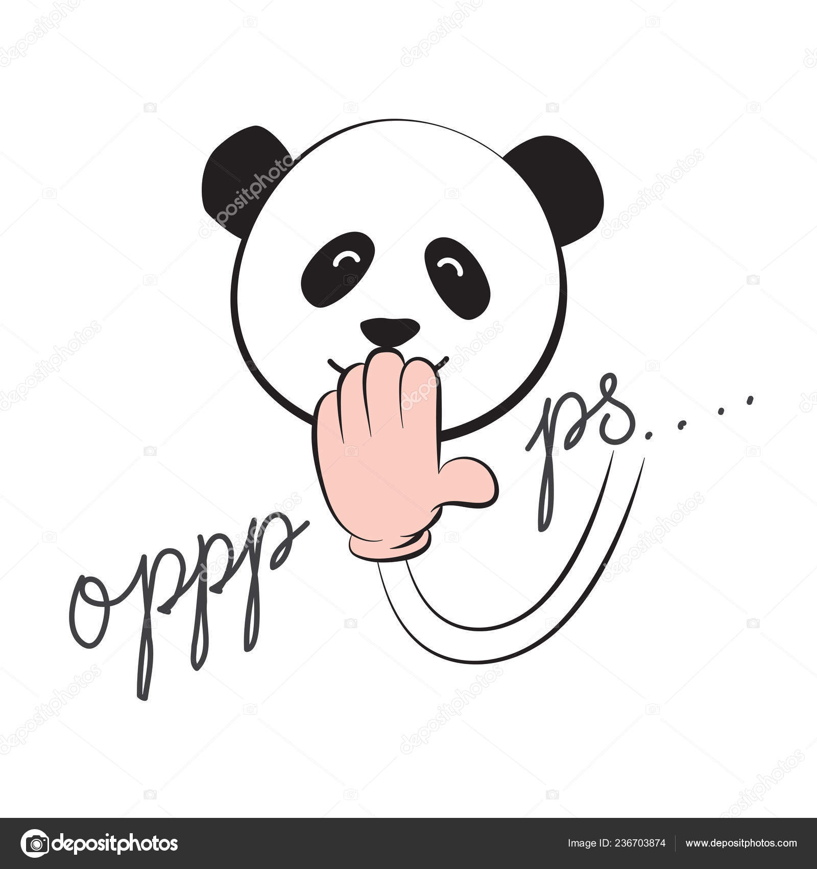 Panda Anime Character Comic Book Style Cool Sticker Patch Poster Stock Vector C Irina Illustrator 236703874