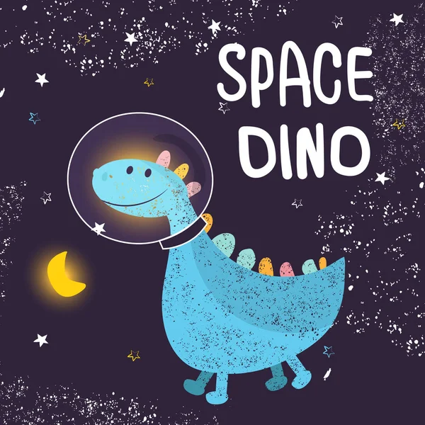 Dinosaure Costume Volant Dans Espace Constellation Ursa Mineur Dans Ciel — Image vectorielle