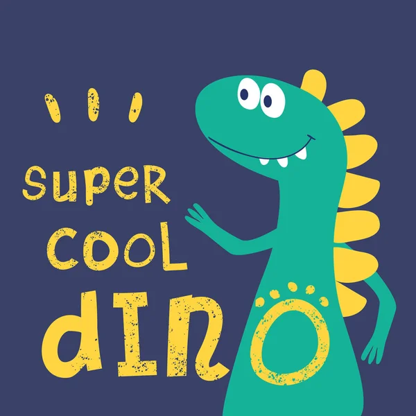 Dinosaure Est Mec Super Cool Illustration Vectorielle Mode Pour Design — Image vectorielle