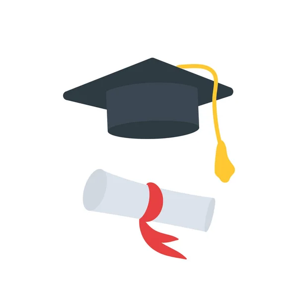 Diplomalı Öğrenci Şapkalı Bir Afiş Üniversitenin Sonu Öğrencilerin Karakterleri Eğitimin — Stok Vektör