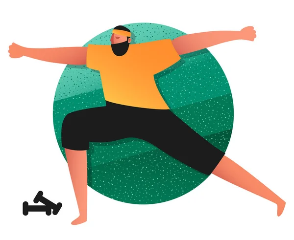 Deportista Para Una Pose Yoga Gimnasio Con Una Camiseta Polainas — Vector de stock