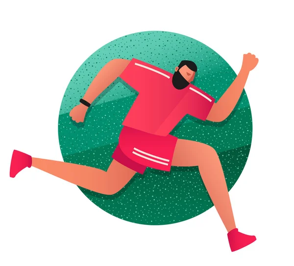 Hombre Deportes Corriendo Vestido Con Chándal Corredor Verano Aire Libre — Vector de stock