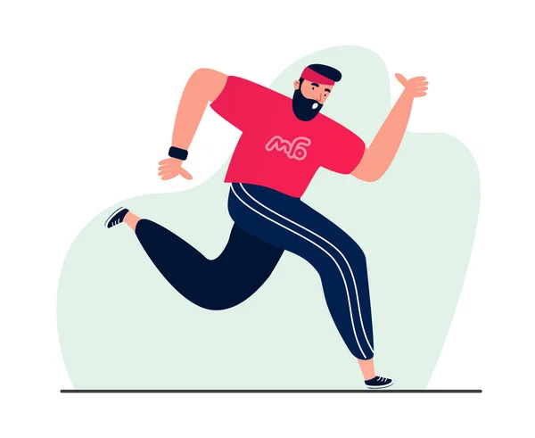 Biegający Sportowiec Ubrany Dresy Letni Biegacz Świeżym Powietrzu Aktywność Fizyczna — Wektor stockowy