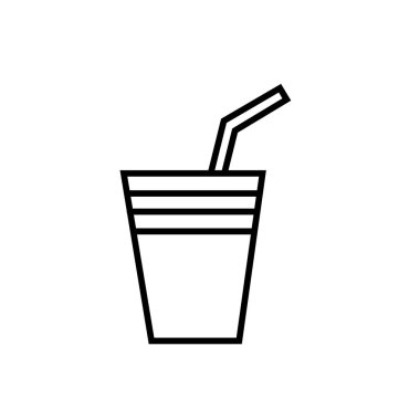 Soda içecek simge vektör web ve mobil uygulaması tasarımı, logo kavramı Soda içmek için izole üzerinde beyaz arka plan