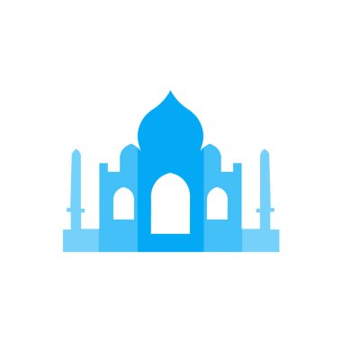 Taj mahal simge vektör işareti ve üzerinde beyaz backgrou izole sembolü