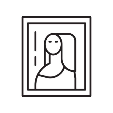 Gioconda simge vektör beyaz zemin üzerine Gioconda izole işareti