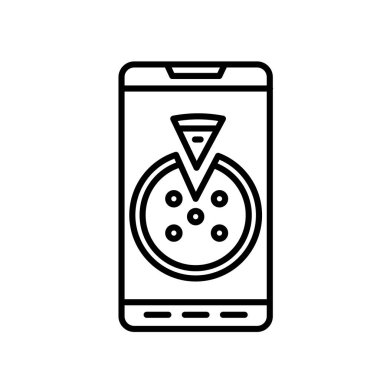 Beyaz arka plan, mobil uygulaması şeffaf işareti, ince çizgi tasarım öğeleri anahat tarzı izole hareket eden app simge vektör