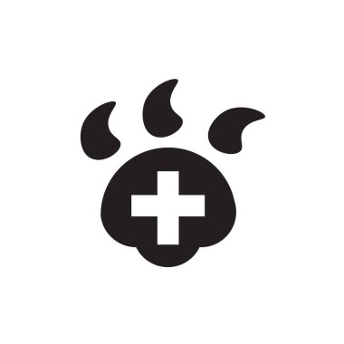 Veteriner Hastanesi simge vektör web ve mobil uygulaması tasarımı, hayvan hastalıklarıyla ilgili hastane logo kavramı üzerinde izole beyaz arka plan