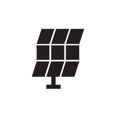 Güneş paneli simge vektör web ve mobil uygulaması tasarımı, güneş paneli logo kavramı üzerinde izole beyaz arka plan