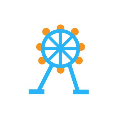 Eğlence Parkı simge vektör işareti ve üzerinde beyaz bac izole sembolü