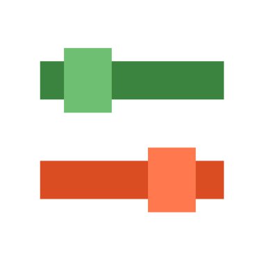 Kaydırıcıları simge vektör işareti ve beyaz arka plan üzerinde izole sembolü