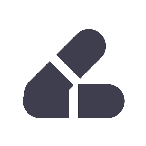 Pillen Symbol Vektorzeichen und Symbol isoliert auf weißem Hintergrund, — Stockvektor