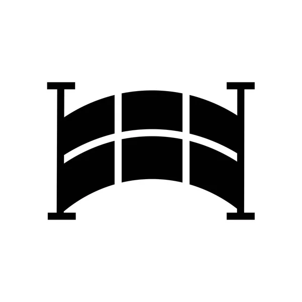 Icono de puente japonés signo vectorial y símbolo aislado en blanco ba — Vector de stock