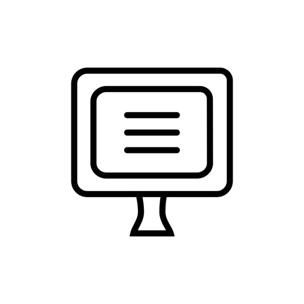 Monitor ícone vetor sinal e símbolo isolado no fundo branco —  Vetores de Stock