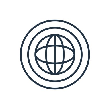 Beyaz arka plan üzerinde dünya işareti izole dünya simge vektör