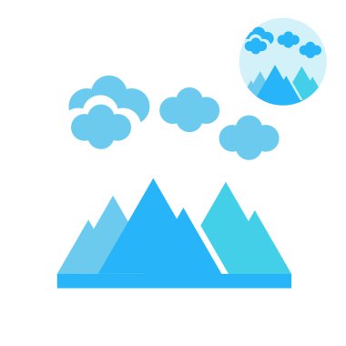 Buzdağı simge vektör işareti ve beyaz arka plan üzerinde izole sembolü