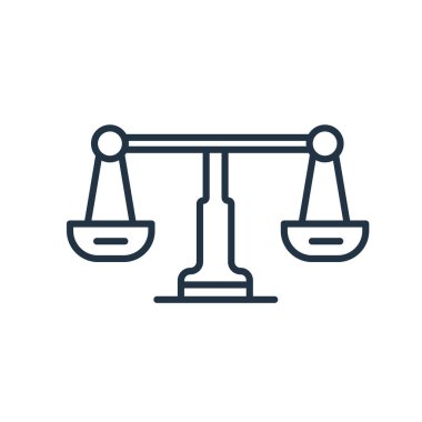 Beyaz arka plan üzerinde terazi üye izole terazi simge vektör